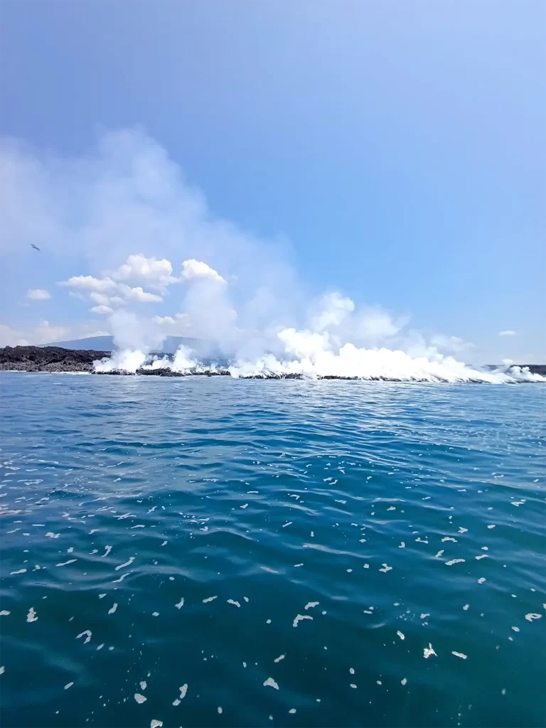 Volcán La Cumbre, cuyos flujos de Lava llegaron al Mar