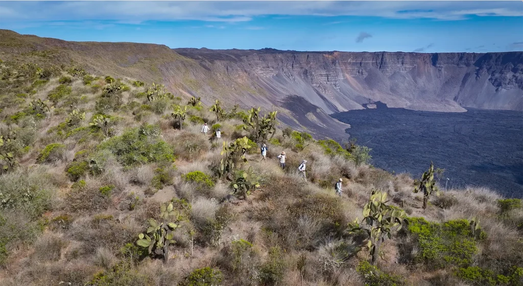 Behind the scenes at Wolf Volcano, Isabela Island.